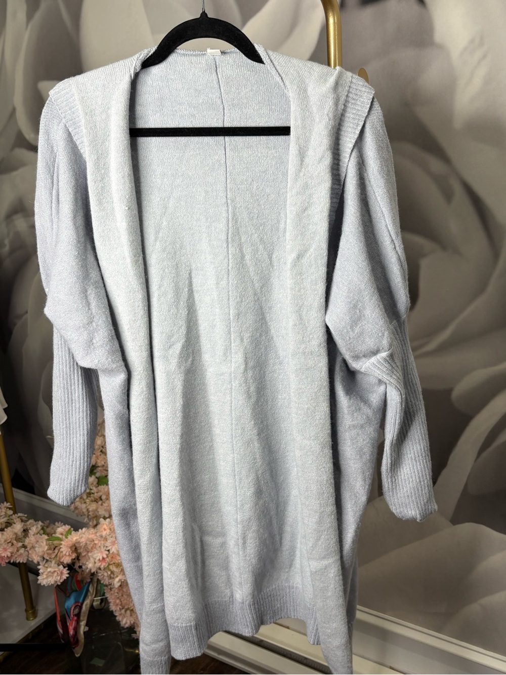 Light Blue Women's Open-Front Cozy Cardigan